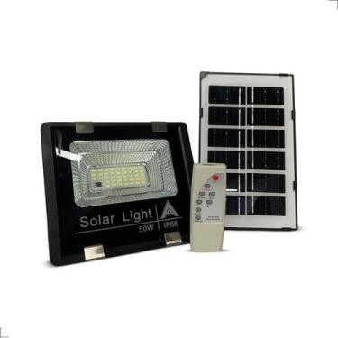 Imagem de Refletor Led 50W Energia Solar Placa E Controle Prova D'Água - Aaa top