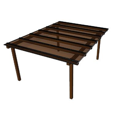 Imagem de Kit Policarbonato Bronze 6mm 4,00m X 4,00m - Perfis Naturais