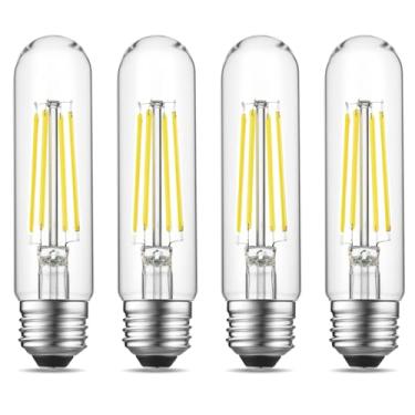 Imagem de Gozelux Lâmpada LED E26 de 6 W igual a 60 watts luz do dia 5000K E26 lâmpada Edison AC120V 750LM regulável 5 polegadas T10 lâmpada LED tubular para pingente rústico, lustres, arandelas de parede