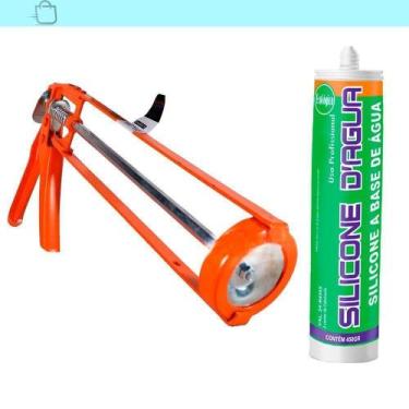 Imagem de Silicone Preto 450G Selante Acrílico Base Dágua C/Aplicador - So Produ