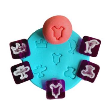 Imagem de MB2 Kit com 5 marcadores de brigadeiro acrílico alfabeto confeitaria b