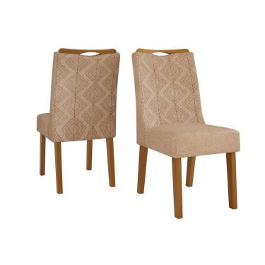 Imagem de Cadeira de Cozinha Stela Kit 2 Un Ipe/Suede Kraft Bege - DJ Móveis