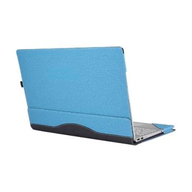 Imagem de Forubar Capa para laptop Lenovo Yoga Slim 9i Gen 10 35.6 cm compatível com Yoga 9 2-em-1 14ILL10 [Do Check Model] Bolsa de computador PU acessórios orifício de dissipação de calor (azul claro)