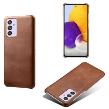 Imagem de Capa para Samsung Galaxy Quantum 2,Proteção contra quedas,Casca de volta de cor sólida simples,Design de couro de imitação de plástico-Brown