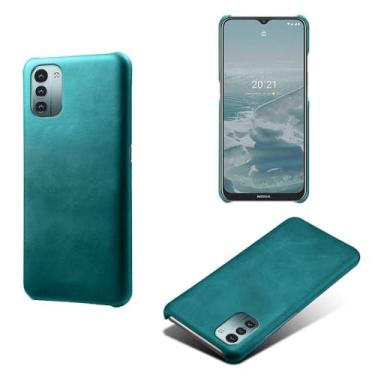 Imagem de Capa para NOKIA G11,Proteção contra quedas,Casca de volta de cor sólida simples,Design de couro de imitação de plástico-Green