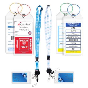 Imagem de HONIZER Pacote com 6 porta-etiquetas de bagagem de cruzeiro, etiquetas transparentes à prova d'água 2025 para Carnival NCL MSC Princess e todos os navios de cruzeiro, essenciais de navio de cruzeiro
