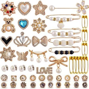 Imagem de Broche de segurança Sock Charms, 55 peças de joias douradas - eswala