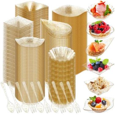Imagem de Conjunto de mini pratos de aperitivo Tessco 1200 unidades com xícaras 
