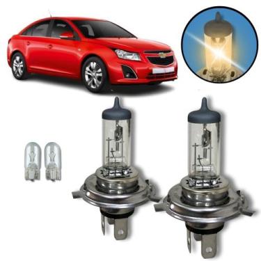 Imagem de Lâmpada Halógena Farol Baixo Alto H4 Chevrolet Cruze 2011 2016 - SHOCK