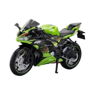Imagem de Modelo De Motocicleta Kawasaki Z1000 ZX-6R Em Escala 1:12 De Liga Metá