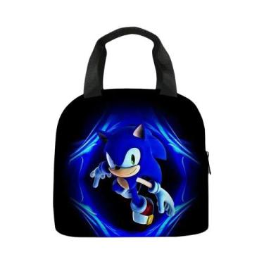 Imagem de Lancheira Térmica Portátil Infantil Com Desenho Animado Do Sonic the H