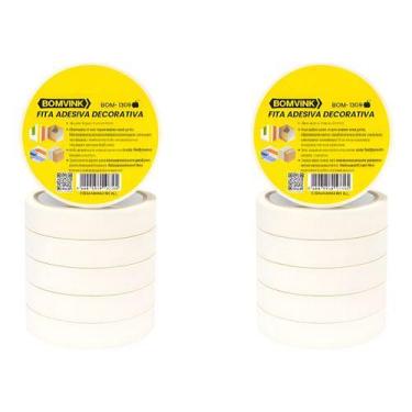 Imagem de Fita Crepe Para Pintura Sem Resíduos 24mm X 30m - 10 Rolos - Genérico