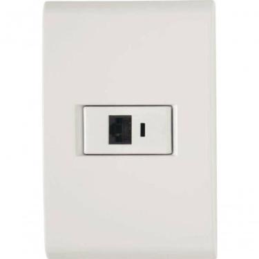 Imagem de Conjunto 4x2 1 Tomada Rj45 Cat. 6 Tramontina Liz Branco