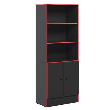 Imagem de Armário Gamer 4095 Ambiente Preto Fosco Vermelho - Qmovi