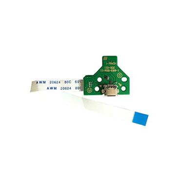 Imagem de Partsatoz Pack of 2 JDS-011 Replacement Charging Port Micro USB Adaptor Charger Socket Circuit Board with 12 Pin Flex Cable for SONY PS4 2nd Gen DualShock 4 Controller