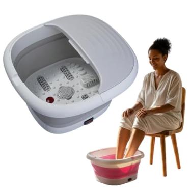 Imagem de Hidromassageador Spa Dos Pés Elétrico Com Aquecimento E Infravermelho + Roletes Massageadores Portátil 110v (Cinza)
