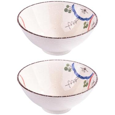 Imagem de Whitenesser Tigelas de macarrão de cerâmica japonesa, 21 cm, ramen de porcelana asiática, conjunto de 2 para tigelas de sopa Pho (wc)