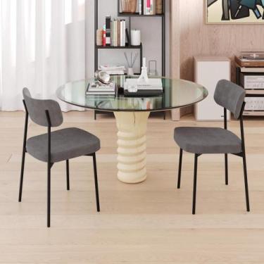 Imagem de Conjunto 4 Cadeiras de Jantar Mynna Boucle Est.Branca - Metalig