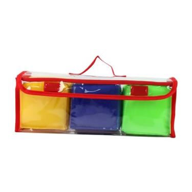 Imagem de menolana 3pcs jogando cubos de jogo, cubos de bolso, palavras de 6 lados de 6 lados que aprendem dados com bolsa de armazenamento para ensino pré -escolar