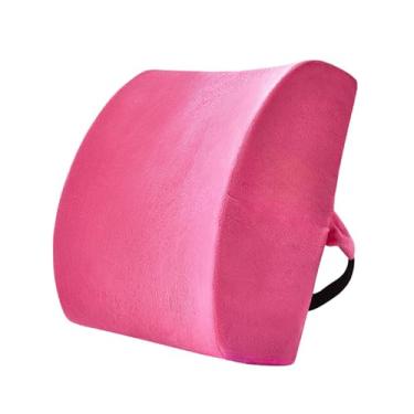 Imagem de KiBcsLic Travesseiro de apoio para as costas, encosto ergonômico, alça ajustável, almofada respirável, multiuso para sofá, carro, jogos, escritório, sofá, Rosa Vermelha