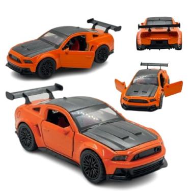 Imagem de Miniatura Carro Esportivo, Laranja, Modelo de Corrida com Aerofólio, Escala 1:32, Metal