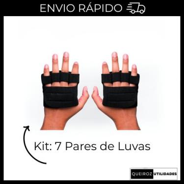 Imagem de Kit: 7 Pares de Luvas Caleira De Academia Para Musculação Treino exerc