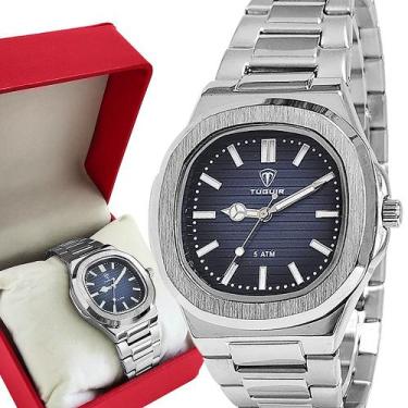 Imagem de Relógio Tuguir Masculino Prata Analógico 1 Ano De Garantia