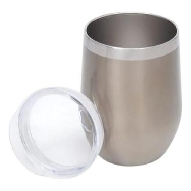 Imagem de Caneca Térmica Inox Bronze Parede Dupla com Tampa 350 ml - Mimo Style 