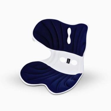 Imagem de Almofada Apoio Lombar Cadeira Correção Coluna M - AZUL - Meu conforto 