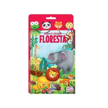 Imagem de Divirta-se e colecione: Floresta - Livro com 4 lápis de cor + 4 borrac