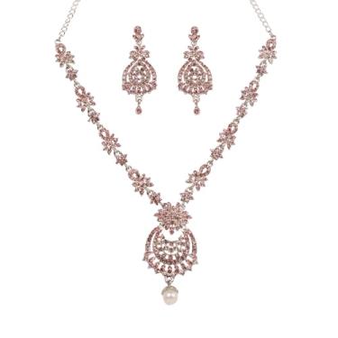 Imagem de Touchstone Conjunto de colar de joias indiano Bollywood estilo tradicional com strass em tom dourado ou branco para mulheres., Adjustable, Strass, Sem Pedra Preciosa