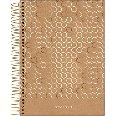 Imagem de Caderno Espiral Univ CD 10 Matérias 160 Fls Kraft Gold Ondas Jandaia