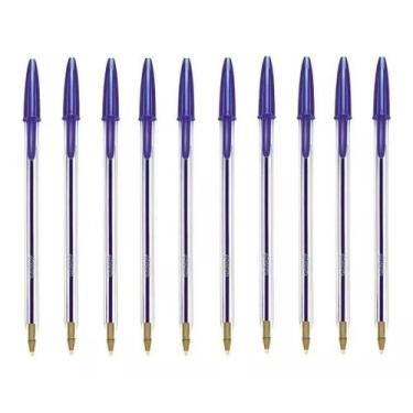 Imagem de Kit 10 Canetas Bic Cristal Ponta Média 1.0 Esferográfica