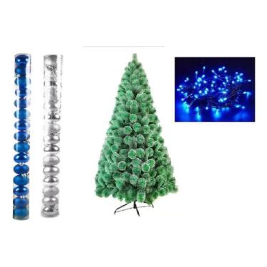 Imagem de Arvore De Natal Pinheiro Nevada 1,2 Metros 90 Galho Enfeites - lojas v