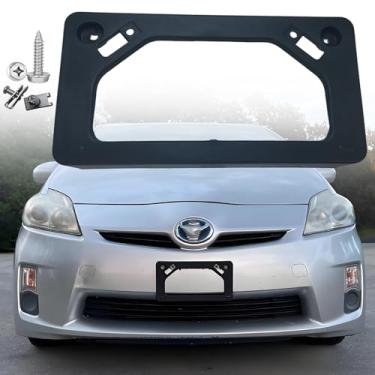 Imagem de FASTCHE Moldura de placa de licença frontal compatível com Toyota Prius 2010 2011 Base do para-choque dianteiro Suporte de montagem de substituição # 5211447070 TO1068111