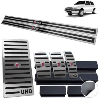 Imagem de Vinil Soleira Pedaleira Descanso Fiat Uno 2004 A 2011 Preto