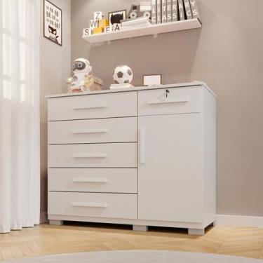 Imagem de Cômoda Infantil 6 Gavetas 1 Porta Sofia Espresso Móveis