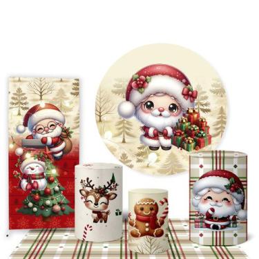 Imagem de Trio Capas Cilindro e Painel Redondo e Lateral e Tapete Natal - Fadrix