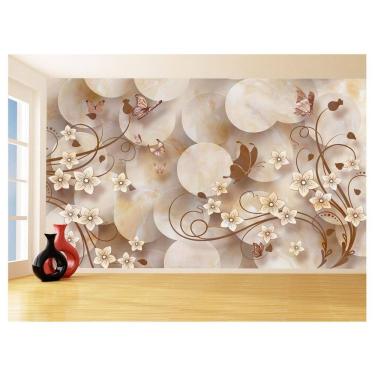 Imagem de Papel De Parede 3D Floral Textura Sala Flores 3,5M Xfl338