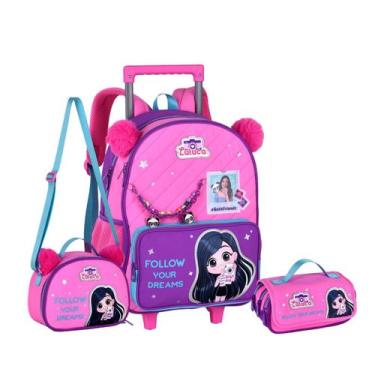 Imagem de Kit Mochila Rodinhas Luluca Youtuber Original Infantil Escolar 2026 - 