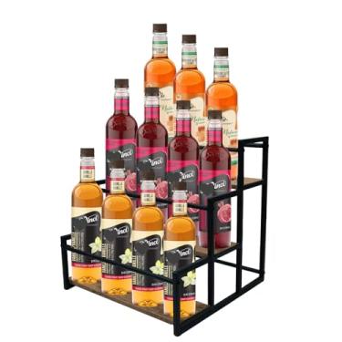 Imagem de Okydoky Rack de xarope de café de 3 camadas comporta 12 garrafas – suporte resistente para cafeteria, cozinha e estação de bebidas, suporte universal para xarope, molho e garrafas de vinho (KFTJJ-3