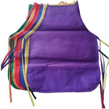 Imagem de Numblartd Pacote com 6 aventais de pintura infantil com 2 bolsos espaçosos - Aventais de jaleco de pintura de artistas infantis de cores variadas para pintura em sala de aula, pastelaria, escola,