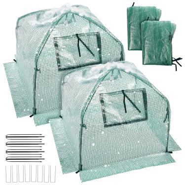 Imagem de CoolSub 2 pacotes de cobertura de plantas cobertor de proteção contra congelamento, 91 cm x 91 cm x 99 cm, cobertura de tecido de jardim ao ar livre com postes e estacas para geada de inverno