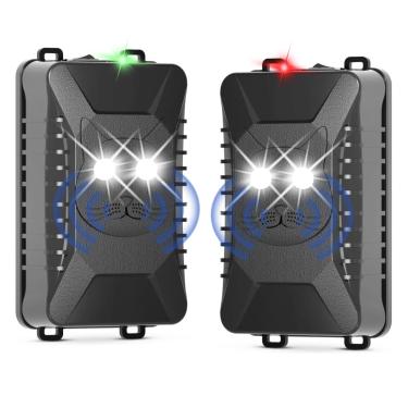Imagem de Tirgo 2 peças de repelente de roedores de carro sob o capô, repelente ultrassônico de mouse plug-in com luz estroboscópica, alimentado por bateria, mantém os ratos fora dos motores de carros