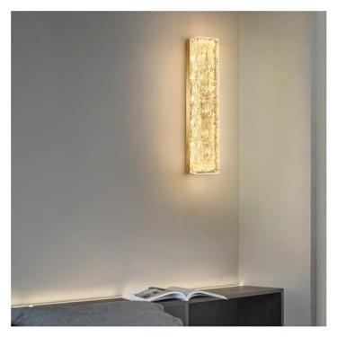 Imagem de Luminária de parede LED compatível com sala de estar, banheiro, dourado, moderno, estilo luxuoso, faixa longa, luz decorativa, luminária pendente de teto LED, dourado-60cm