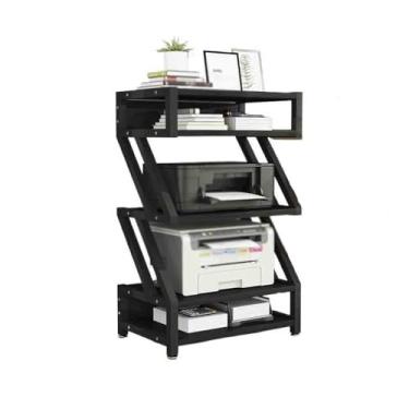 Imagem de Suporte de impressão minimamente projetado para armazenamento de escritório suporte de impressora de armário de cópia multicamadas suporte de armazenamento de teto e rack de armazenamento decoração de