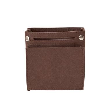 Imagem de Mausouca Bolsa organizadora de feltro com vários compartimentos, bolsa organizadora feminina de maquiagem, bolsa organizadora adequada para bolsa balde Longchamp Anjou tote (café)