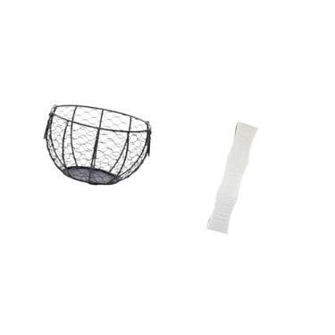 Imagem de Fenteer Cesta de Armazenamento de Arame para Ovos, Tecido de Ferro, Frutas, Vegetais, de Cozinha, Banheiro, Abajur de Chão, Decoração Aconchegante Par