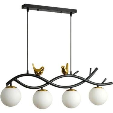 Imagem de Lustres LED - Moderno e minimalista Bird Art 4 cabeças Lustre - Personalidade Luxo Bar Mesa Varanda Decoração de janela Lâmpada Pendente Luzes Lustre Luminária