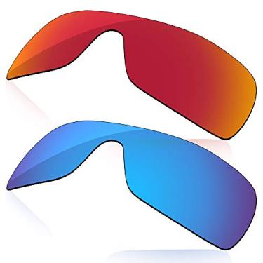Imagem de LenzReborn Lente polarizada de substituição para óculos de sol Oakley Straightback OO9411 - vermelho fogo + azul gelo